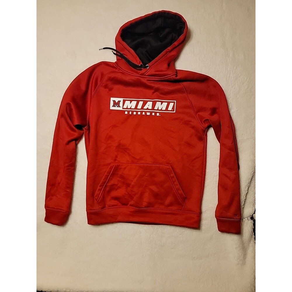 Colosseum Men's Miami RedHawks Red Hoodie Small
